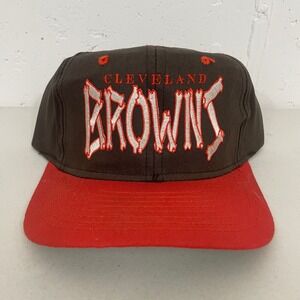 VTG Universal Industries Cleveland Browns Bone Logo Snapback Hat Cap Mens